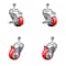 Service Caster 3 Inch Red Polyurethane Wheel Swivel 1/2 Inch Threaded Stem Caster Brakes, 2PK SCC-TS20S314-PPUB-RED-TLB-121315-2S2 - alternate 1
